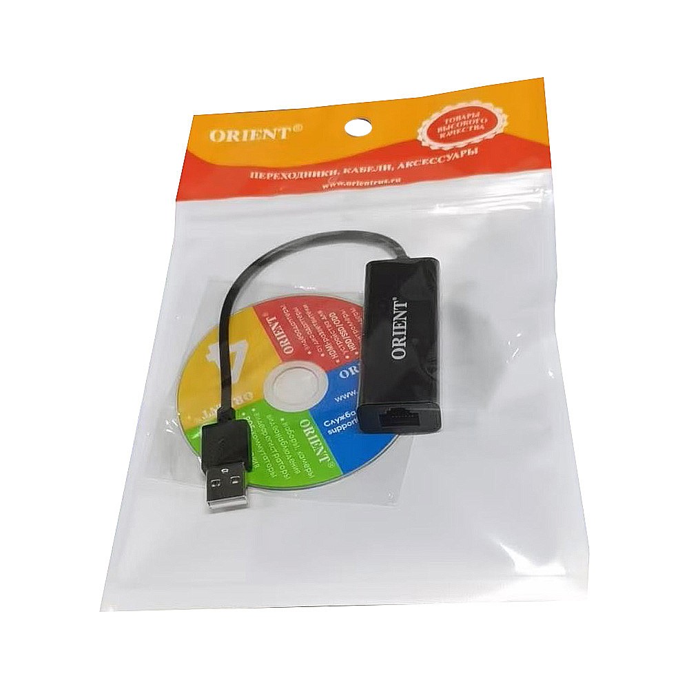 ORIENT U3L-1000N, Сетевая карта USB 3.0 (USB 3.1 Gen1) Gigabit Ethernet, RTL8153 chipset, 1 Гбит/с, поддержка Win10, Linux, MAC OS (30760)