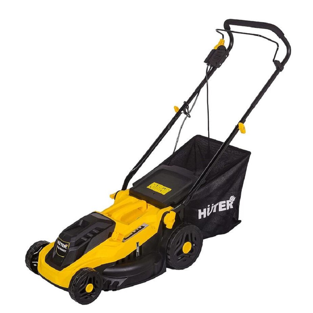 Huter ELM-1800 ( Т ) Газонокосилка электрическая [70/4/5] { 220В, 1,8 кВт, высота среза 28 / 45 / 55 мм, ручка переключения высоты среза, ширина среза 420 мм, объем травосборника 45 л, 3200 об/мин. }