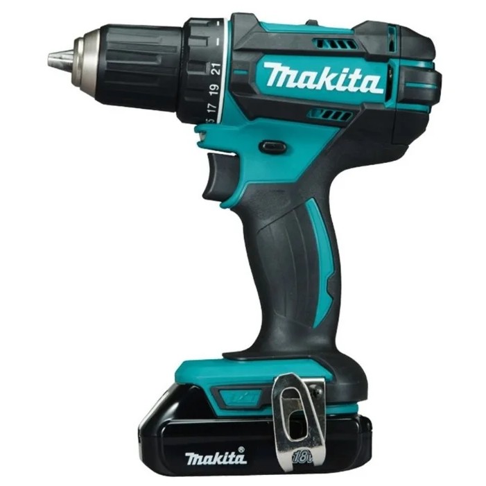 Makita DDF482SYE Дрель ак,{18В,2x1.5Ач,Li-ion,БЗП-13мм,0-600\1900об\м,62\36Нм,1.5кг,чем,XPT}