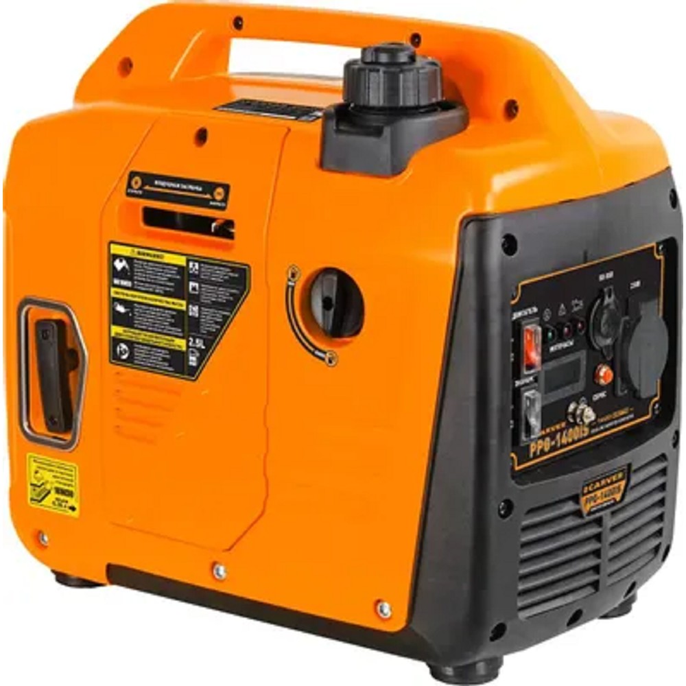 Генератор CARVER  PPG -1400IS инверторный [01.020.00064] { (1,2/1,4 кВт, 220В, USB+Type-C, 1 розетка, дисплей) }