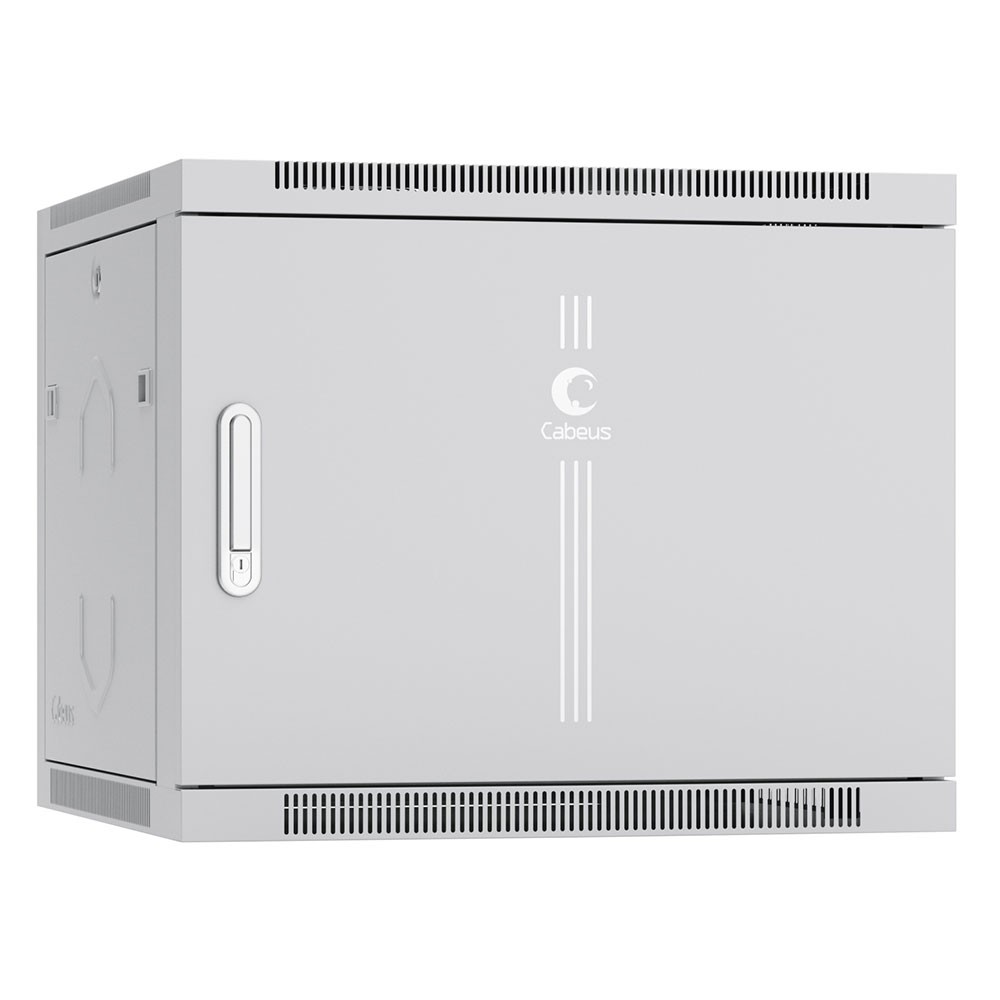 Cabeus SH-05F-9U60/45m Шкаф телекоммуникационный настенный 19" 9U 600x450x501mm (ШхГхВ) дверь металл, цвет серый (RAL 7035)