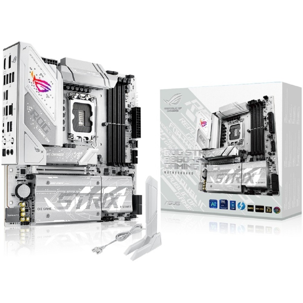 ASUS ROG STRIX B860-G GAMING WIFI (Socket 1851, mATX, 4xDDR5(256GB), DP/HDMI 2.1, 1xPCIe 5.0x16, 1xLAN(2.5GbE), Wi-Fi, BT, 4xSATA 6Gb/s, 4xM.2, Thunderbolt, 1xType-C, 5xUSB 3.2, 4xUSB 2.0)
