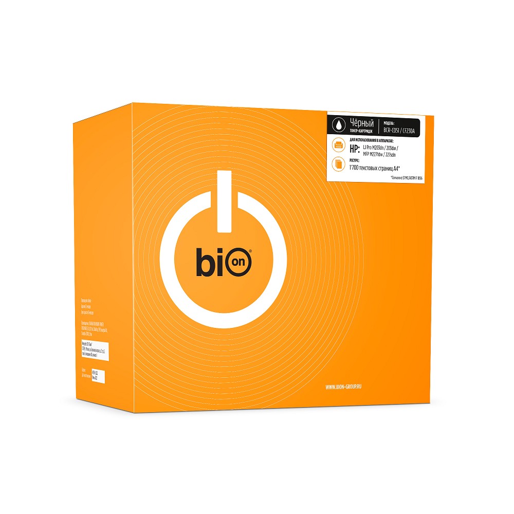 Bion BCR-C051/CF230A Картридж для HP LaserJet Pro M203d/M203dn/M203dw/MFP M227fdn/M227fdw/M227sdn; Canon imageCLASS LBP162dw/MF264dw/MF267dw/MF269dw (1700  стр.), Черный, с чипом
