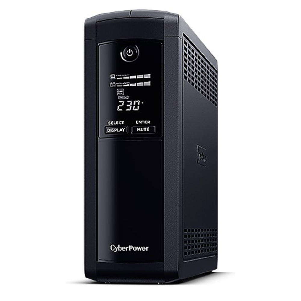 ИБП CyberPower VP1600ELCD {Line-Interactive, Tower, 1600VA/960W USB/RS-232/RJ11/45  (4 + 1 EURO) 12В/9 Ач х 2}