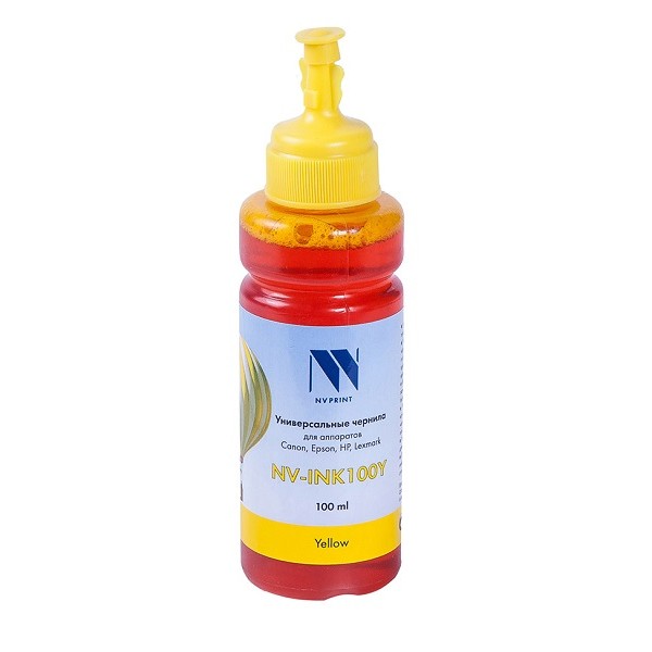 Чернила NVP универсальные на водной основе для Сanon, Epson, НР, Lexmark (100 ml) Yellow