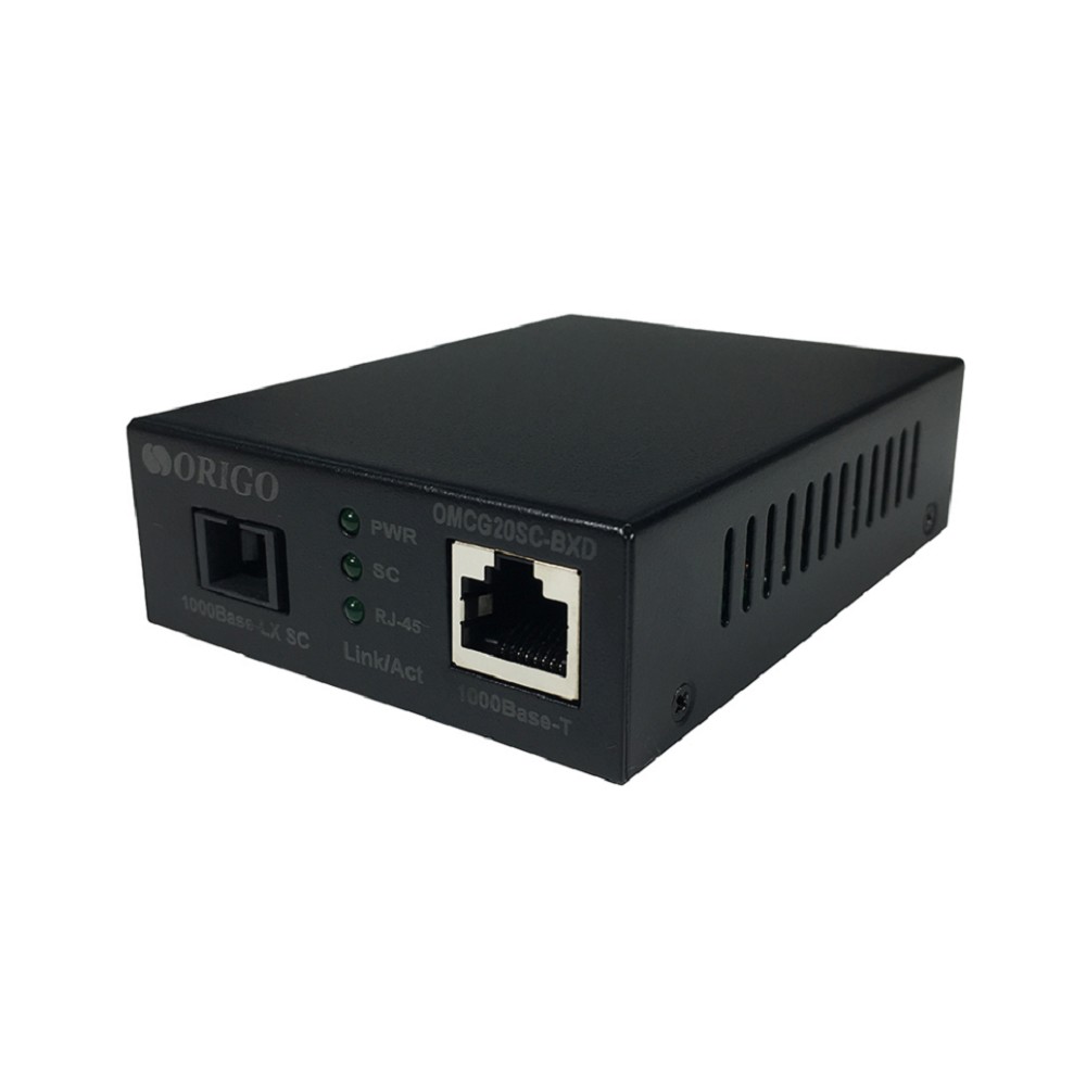 ORIGO OMCG20SC-BXD/A1A WDM медиаконвертер 1000Base-T/ 1000Base-LX (SC), Tx: 1550 нм, Rx: 1310 нм, одномод,до 20 км