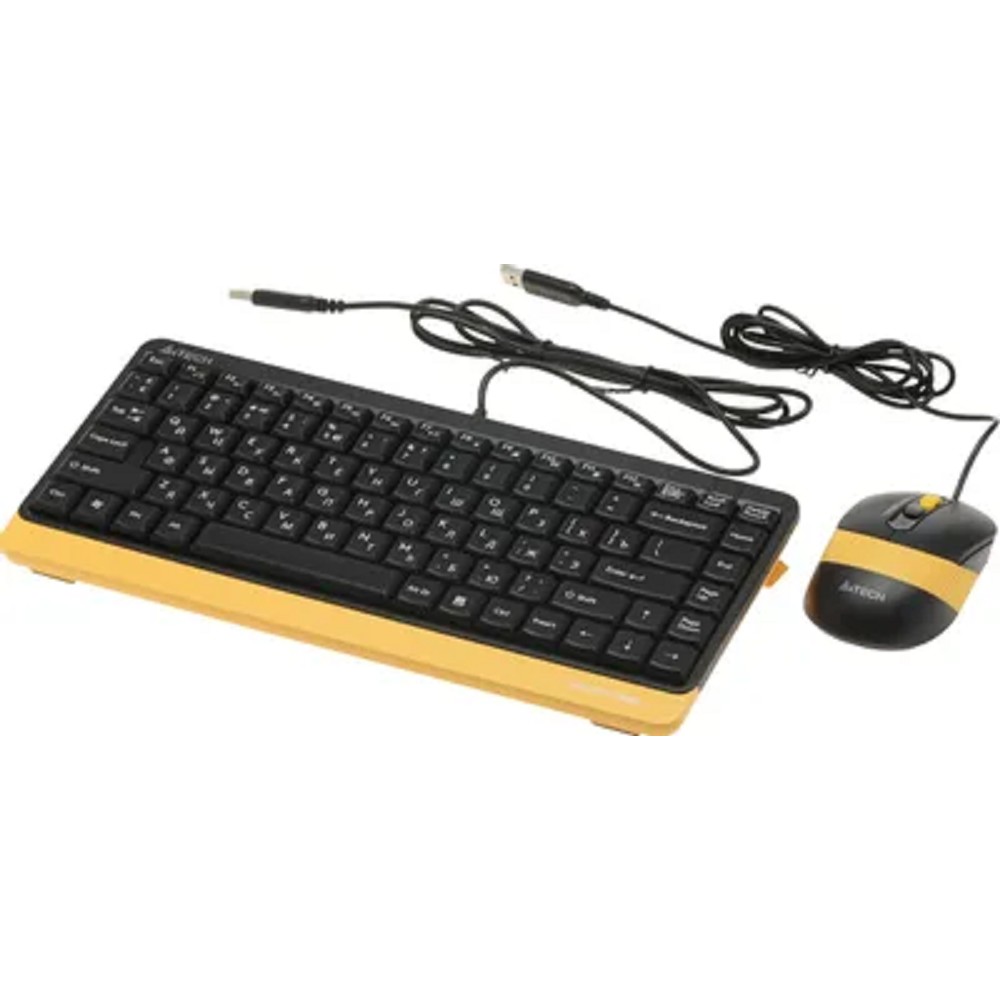 Клавиатура + мышь A4Tech Fstyler F1110 клав:черный/желтый мышь:черный/желтый USB Multimedia