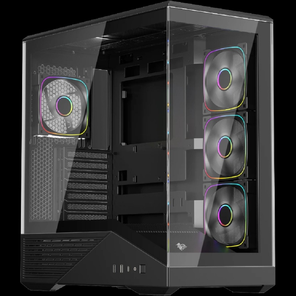 1STPLAYER Корпус GM7 ARGB Black / ATX / 4x120mm ARGB fans / GM7-BK-3FN7R-1FN7