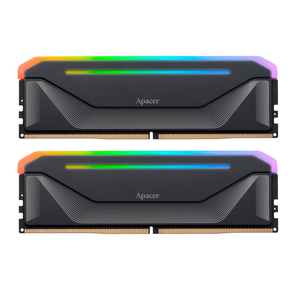 Apacer DDR5 DIMM 32GB  6000MHz NOX RGB Black Gaming Memory CL38 1.35V Kit (2x16GB) (Retail) 2048*8  Heat Sink (Retail) 3 years (AH5U32G60C622NBAA-2)
