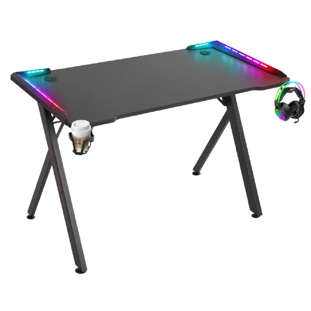 Игровой компьютерный стол Extreme RGB,подвес кружки+гарн.,черн. DEFENDER (64307)
