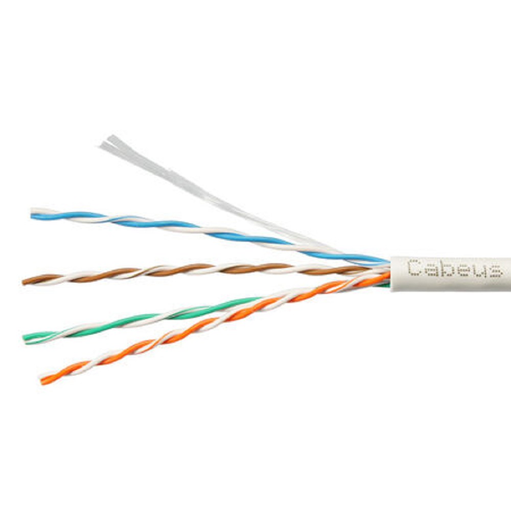 Cabeus UTP-4P-Cat.5e-SOLID-LSLTx-GY-20 Кабель витая пара UTP (U/UTP), категория 5e, 4 пары (24 AWG), одножильный, нг(А)-LSLTx, серый (20 м)