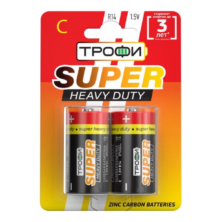 Трофи R14-2Bl Super Haevy Duty Zinc (12/96/7680) (2 шт. в уп-ке)
