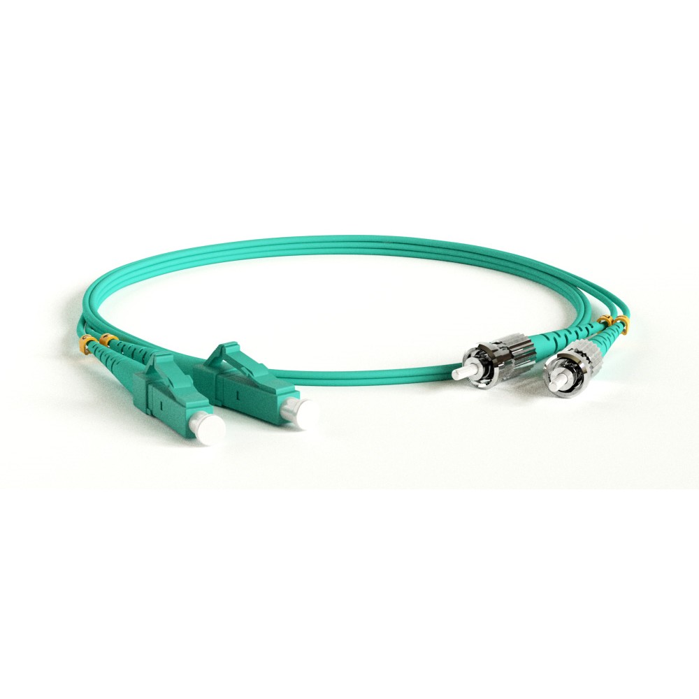 Hyperline FC-D2-503-LC/PR-ST/PR-H-3M-LSZH-AQ Патч-корд волоконно-оптический (шнур) MM 50/125(OM3), LC-ST, duplex, LSZH, 3 м