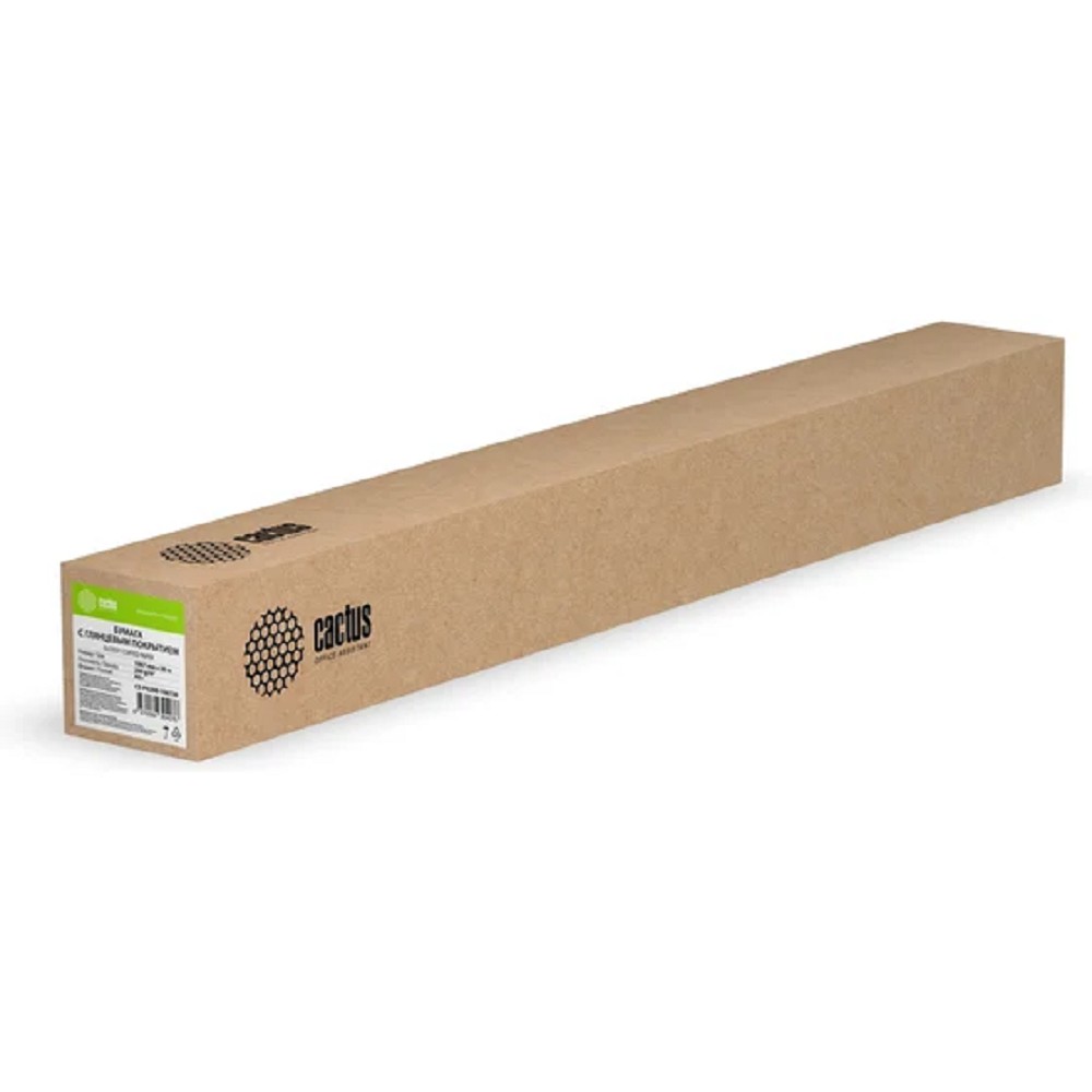 Бумага Cactus CS-PG200-106730 42"(A0+) 1067мм-30м/200г/м2/белый глянцевое универсальная (с покрытием)