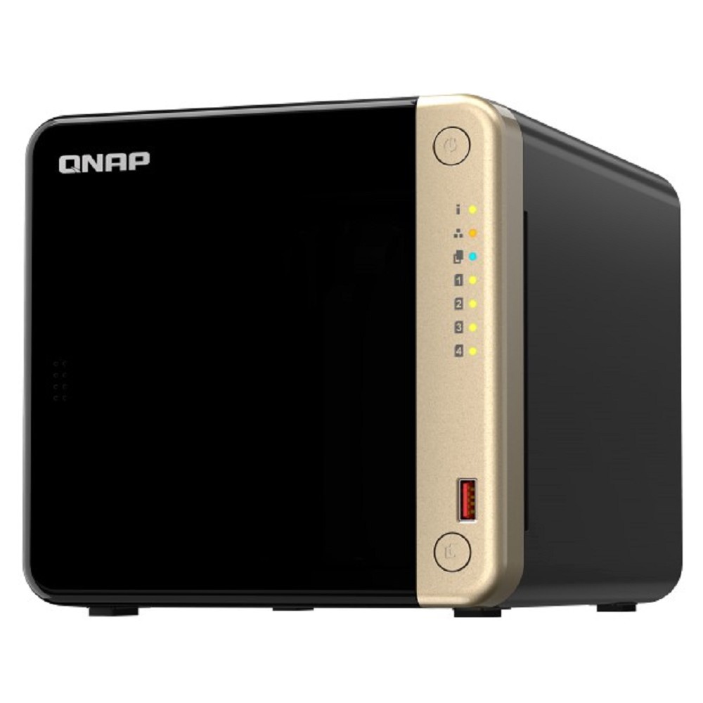 QNAP TS-464-8G Сетевое хранилище без дисков/ SMB NAS 4 HDD trays, 4-core Intel Celeron N5105/N5095 2.0-2.9 GHz, 8 GB RAM (1 x 8 GB) up to 16 GB (2 x 8GB), 2x2.5 Gigabit Ethernet