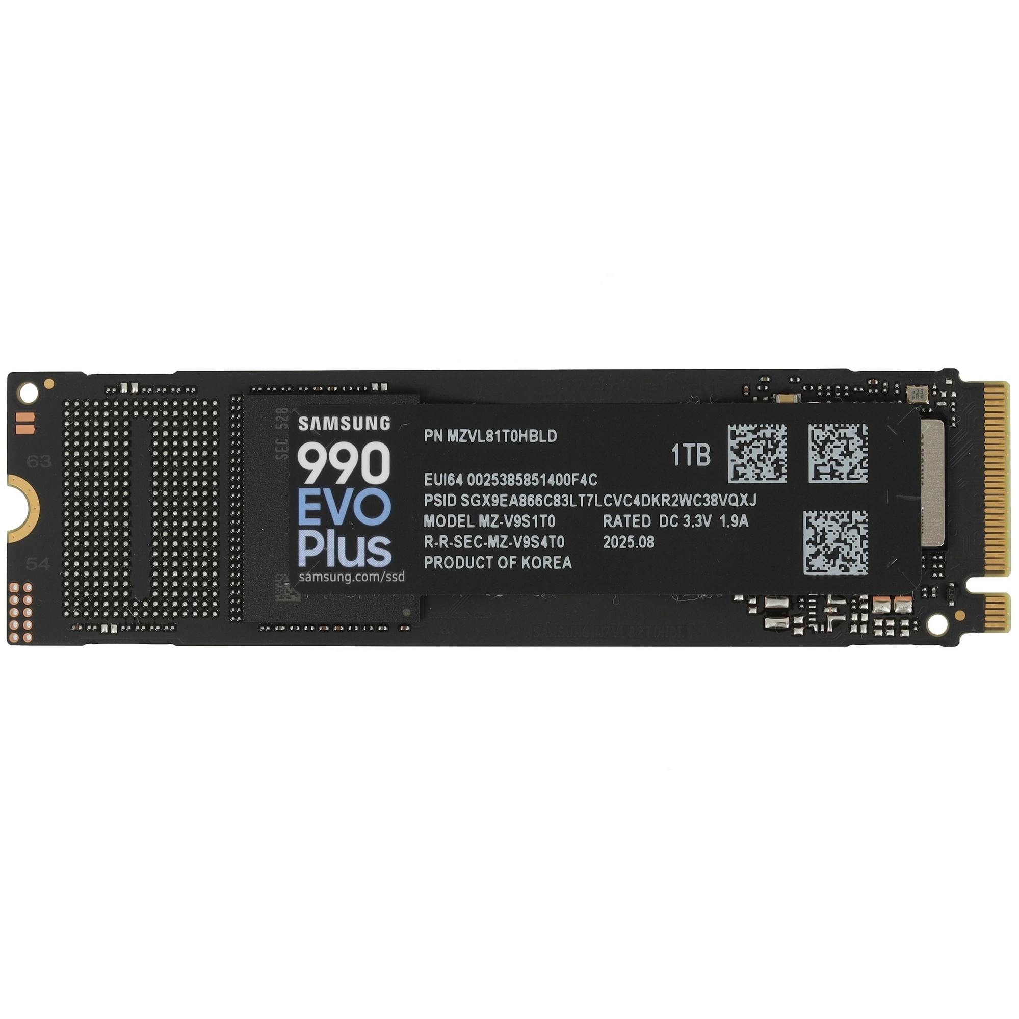 Samsung SSD 1Tb 990 EVO Plus M.2 MZ-V9S1T0B/AM NVMe 2.0, PCIe 4.0 x4, V-NAND TLC