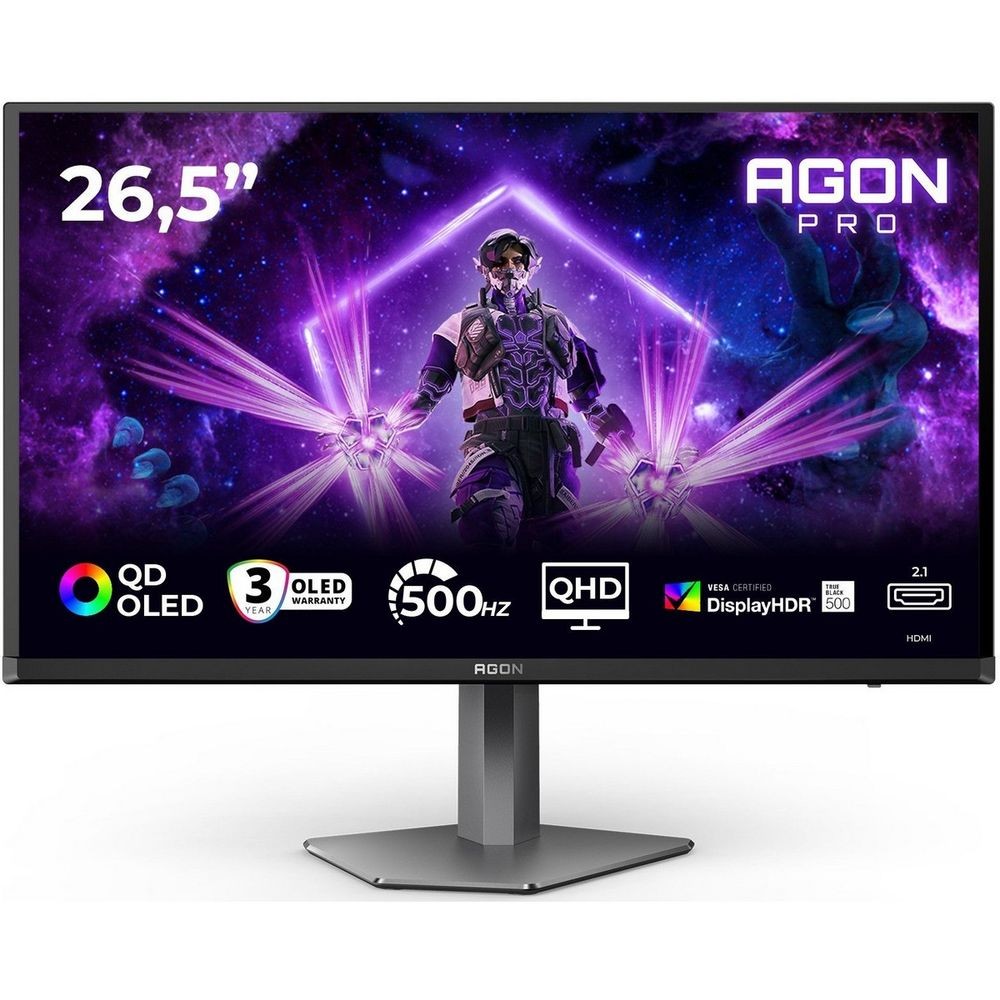 LCD AOC 26.5" AG276QKD2 Black/Dark Grey {QD-OLED 2560x1440 500Hz 0.03ms 16:9 1000cd 2xHDMI DisplayPort 4xUSB 2x5W HAS External Vesa}