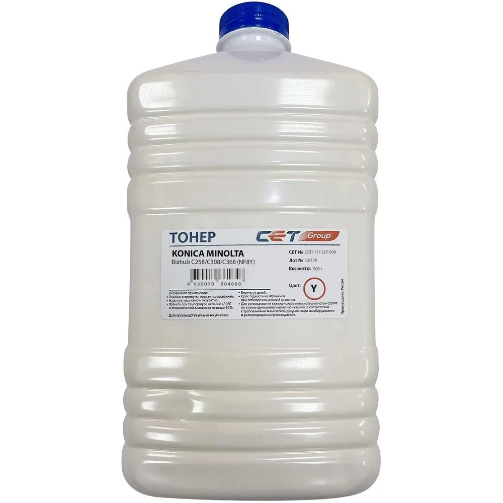 Тонер NF8Y TN-324 для KONICA MINOLTA Bizhub C258/C308/C368 (CET) Yellow, 500г/бут, CET111112Y-500