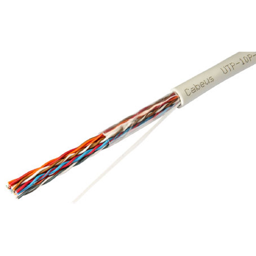 Cabeus UTP-10P-Cat.5-IN-LSZH Кабель витая пара UTP (U/UTP), категория 5, 10 пар (24 AWG), одножильный (solid), LSZH, нг(А)-HF