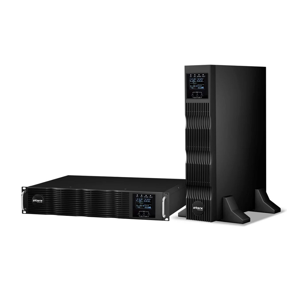 ИБП STARK SC 1000 ONLINE ONE RT 1000ВА/1000Вт БЕЗ АКБ {Online, Rack/Tower, 110-300В, 4xC13, Smart-slot, USB, RS232, EPO, БЕЗ АКБ - внешние батареи 3 шт 4.5-240 Ач}