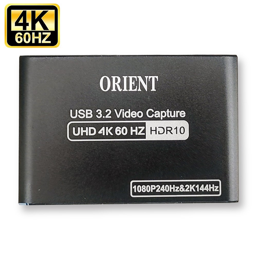 ORIENT C10HVC, Устройство видеозахвата со звуком, HDMI->USB3.2/HDMI/Audio, HDMI 2.0 вход 4K/60Гц, UVC выход 3840x2160@60Hz (MJPG), 3840x2160@30Hz (NV12/I420), 2560x1440@60Hz (YUY2), (33461)
