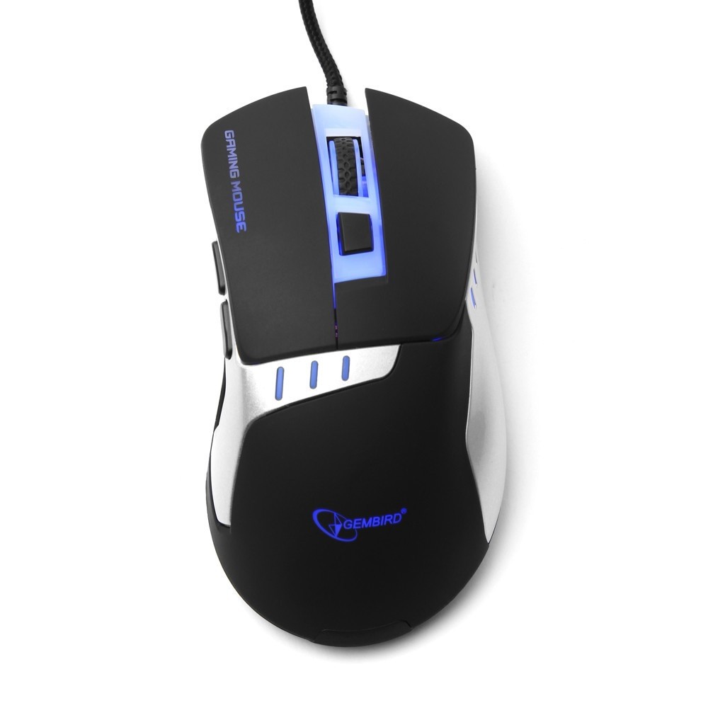 Gembird MG-520 USB {Мышь игровая, 5кнопок+колесо-кнопка, 3200DPI, 1000 Гц, подсветка, программное обеспечение для создания макросов}