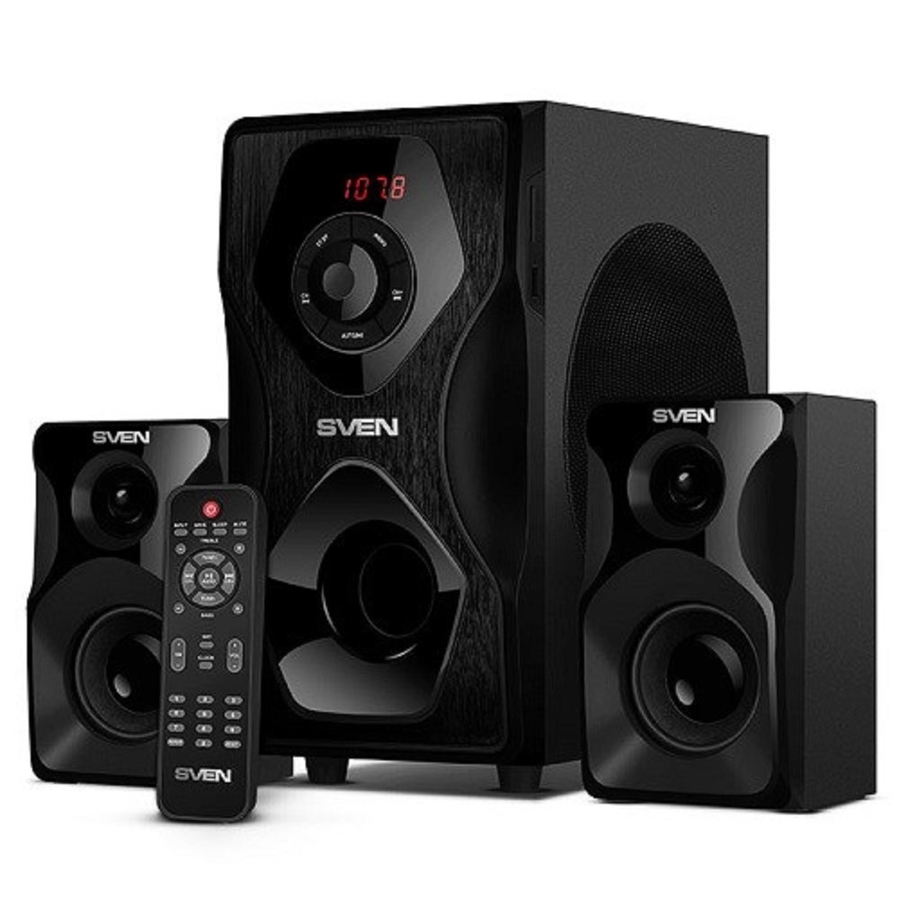 SVEN AC MS-2055, черный (55Вт, FM-тюнер, USB/SD, дисплей, ПДУ, Bluetooth)