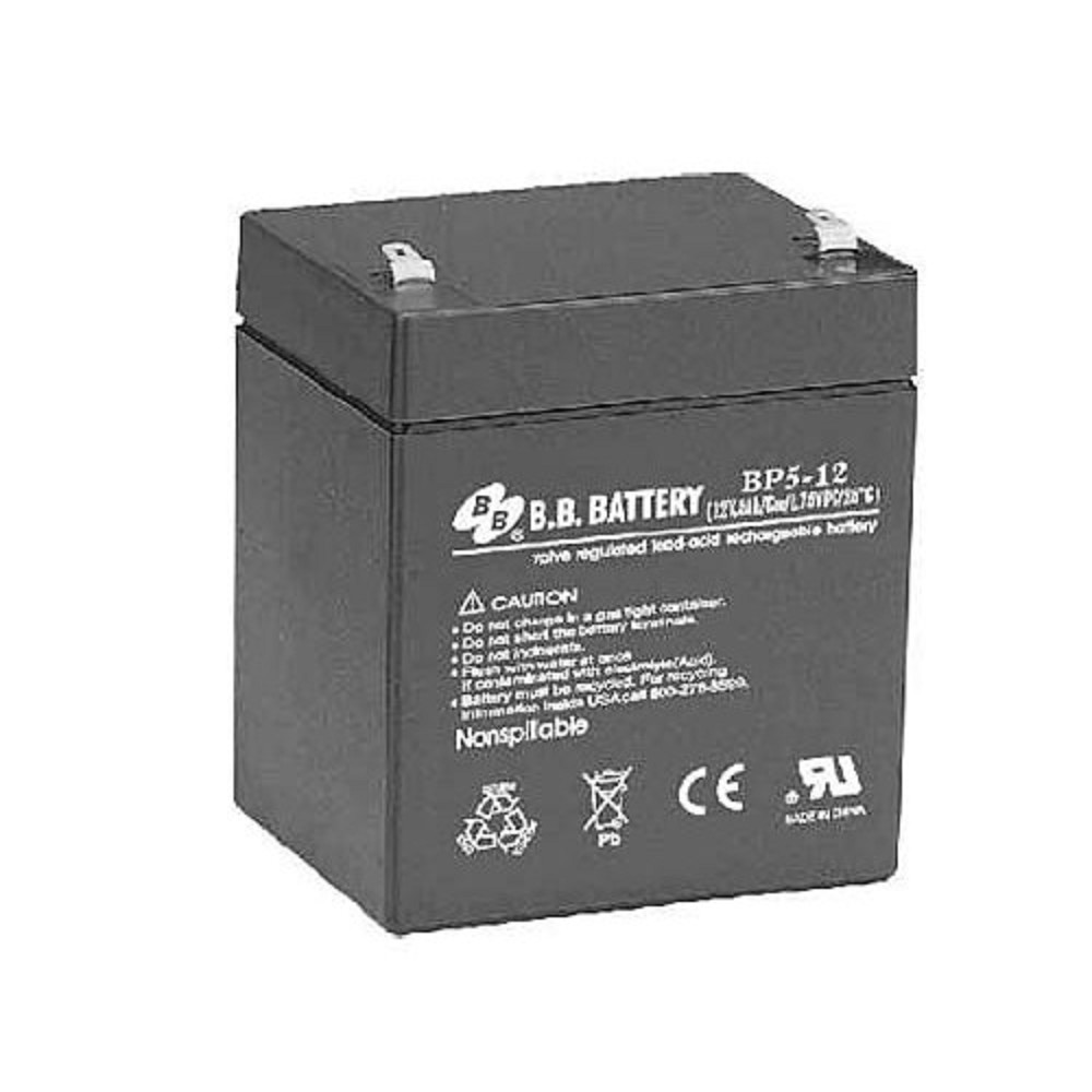 АКБ B.B. Battery BP 5-12 (12V 5Ah) ДхШхВ 90х70х106 мм, масса 1.8 кг, клеммы F2
