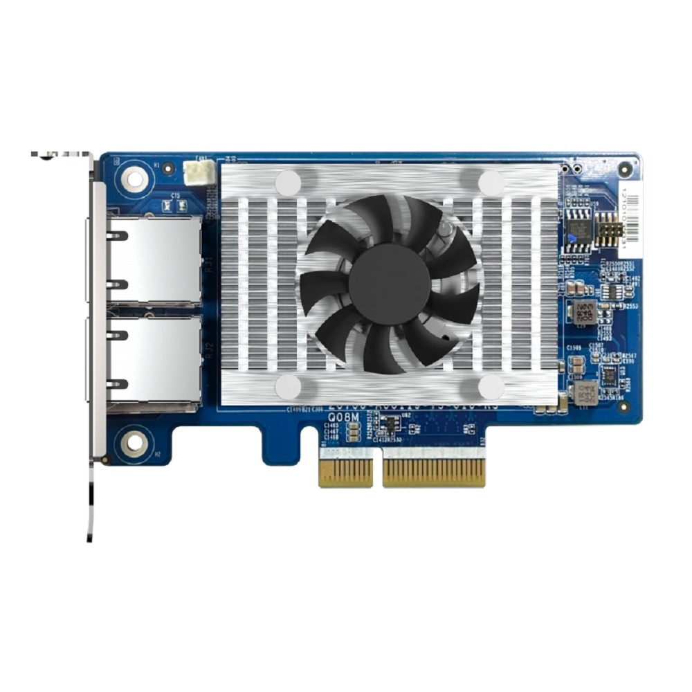 Сетевая карта/ QNAP QXG-10G2T-X710 LAN Expansion Card, PCIe Gen3 x4, Two 10GbE (10G / 5G / 2.5G / 1G / 100M)) Ports with SR-IOV and iSCSI, Block-based, Supports Multiple Virtual Disk Modes