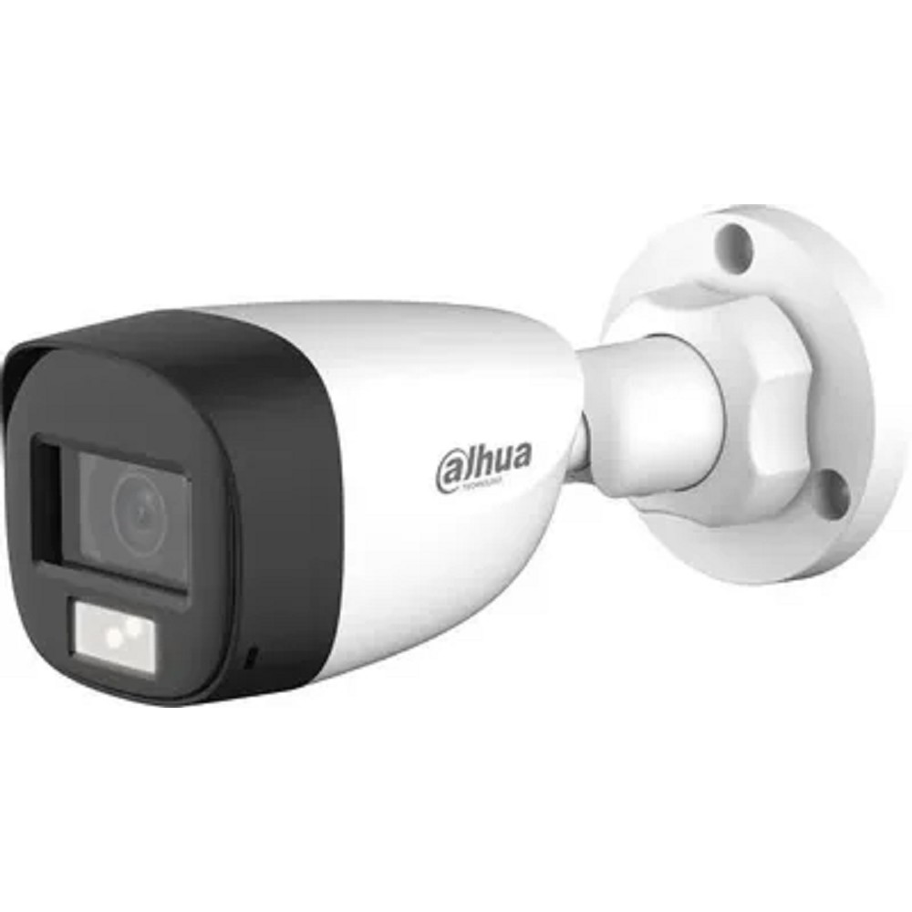 DAHUA DH-HAC-HFW1200CLP-IL-A-0360B-S6 Уличная цилиндрическая HDCVI-видеокамера с интеллектуальной двойной подсветкой 2Мп, объектив 3.6мм, ИК 20м, LED 20м, IP67, корпус: металл, быстрый монтаж