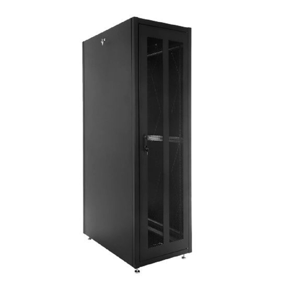 ЦМО Шкаф телекоммуникационный напольный ЭКОНОМ 42U (600 x 800) дверь перфорированная 2 шт., цвет черный [ШТК-Э-42.6.8-44АА-9005]