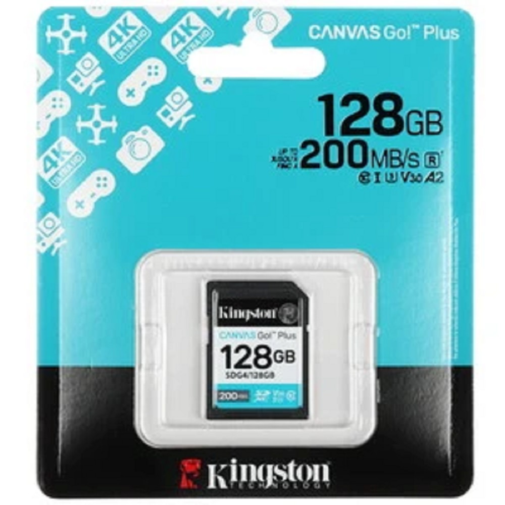 SecureDigital 128GB  Kingston Canvas Go Plus Gen4 200MB/s C10 UHS-I U3 V30