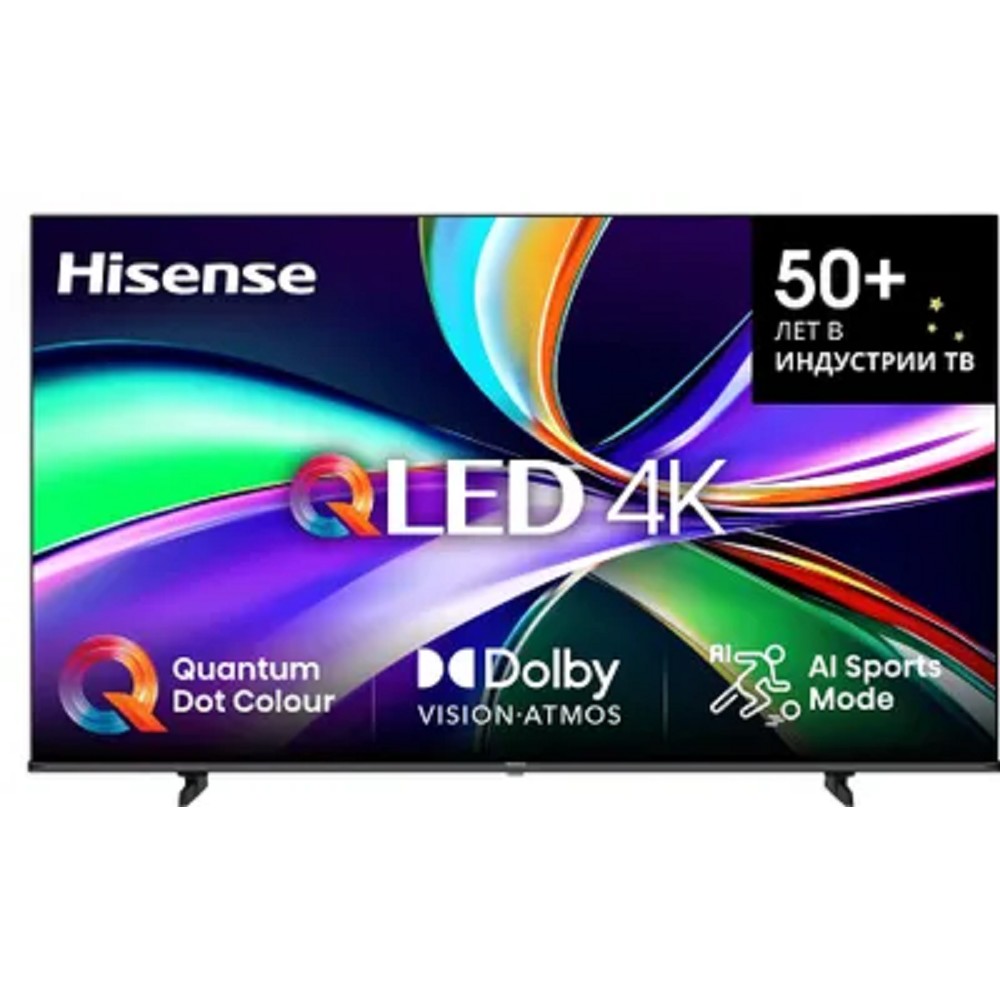 Hisense 75" 75E7Q черный 4K Ultra HD 60Hz MEMC DVB-T DVB-T2 DVB-C DVB-S DVB-S2 USB WiFi Smart TV