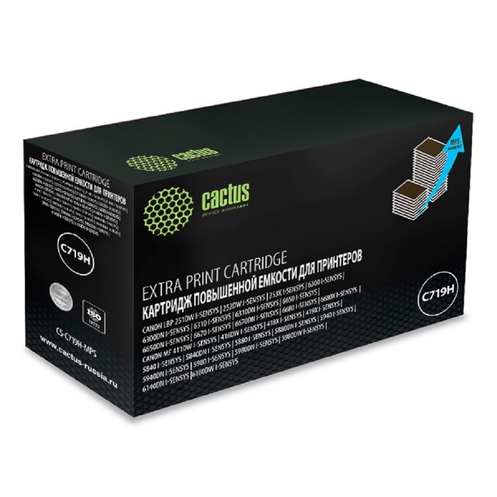 Тонер Картридж Cactus CS-C719H-MPS черный (8000стр.) для Canon MF5840dni-Sensys/MF5880dni; LBP6300i/