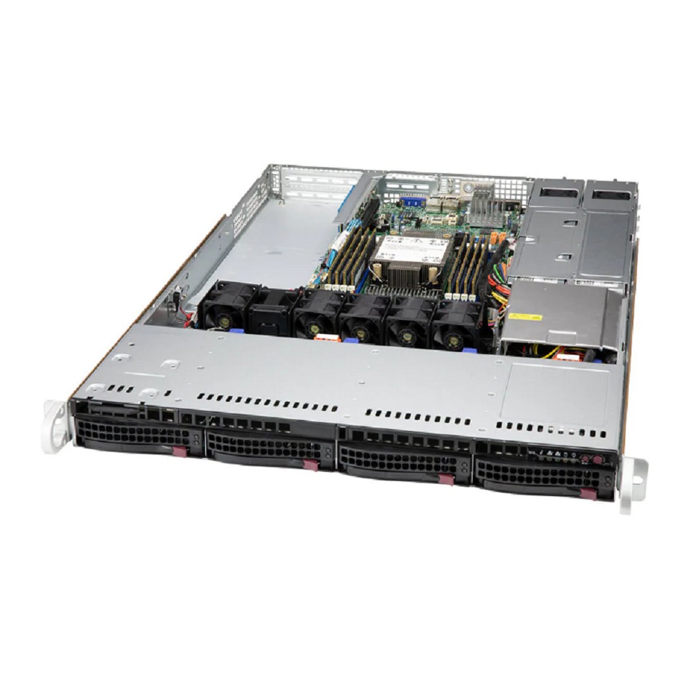 Supermicro SYS-510P-WTR SuperServer 1U 510P-WTR no CPU(1)3rd Gen Xeon Scalable/TDP 270W/ no DIMM(8)/SATARAID HDD(4)LFF/2x10GbE/2xFHHL,1xLP,M2/ 500W