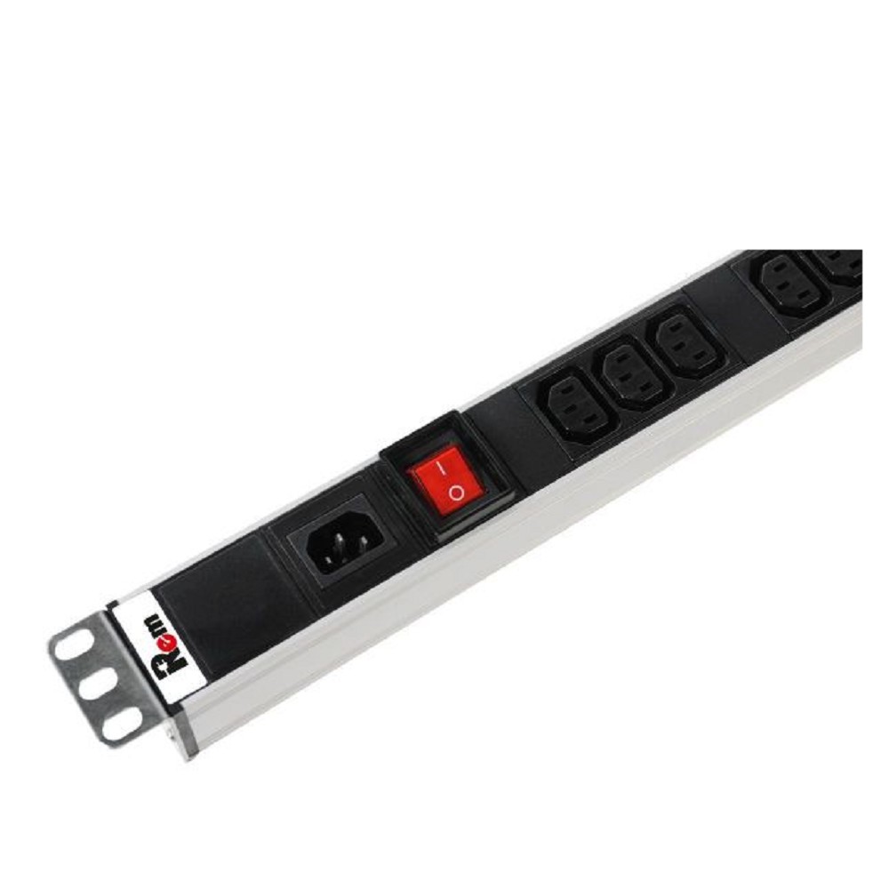 REM Вертикальный блок розеток Rem-16 с выкл., 10  Shuko, 10 C13, вход IEC 60320 C20 16A, алюм., 33-38U (R-16-10S-10C13-V-1420)