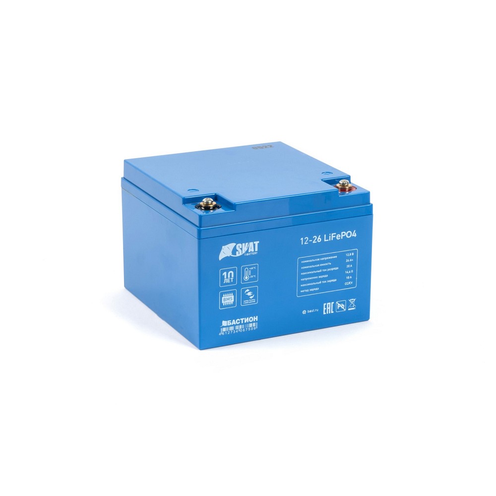 АКБ LiFePo4 БАСТИОН Skat i-Battery 12-26 12В / 26Ач, гарантия 5 лет (648)