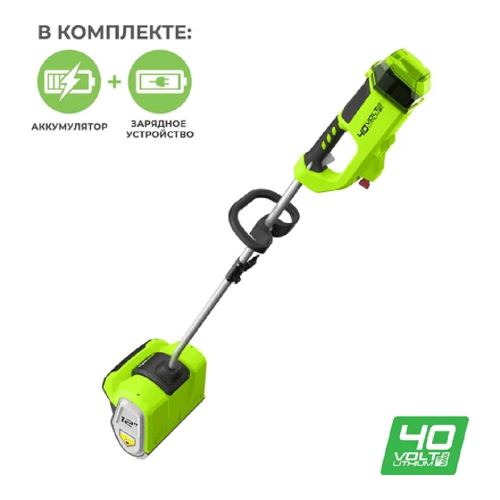 Greenworks Снегоуборщик аккумуляторный GD40SSK4, (40V, 30 см, бесщеточный, с 1хАКБ 4 А.ч и ЗУ) [2600807UB]