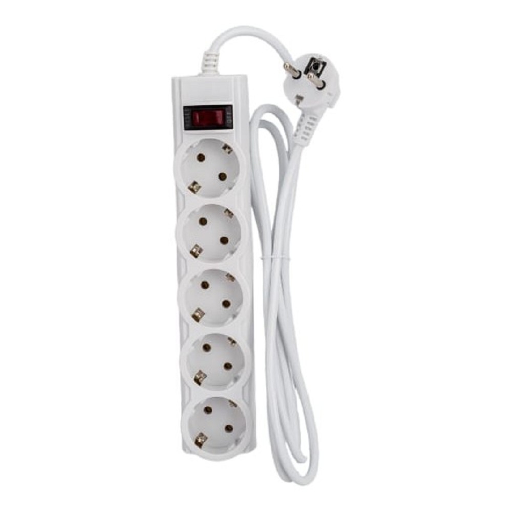 CBR Сетевой фильтр CSF 2505-1.8 White PC, 5 евророзеток, длина кабеля 1,8 метра, цвет белый (пакет)