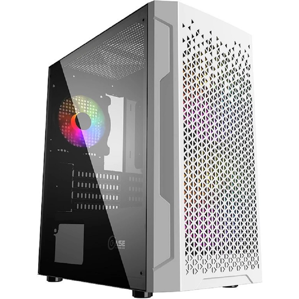 Повреждение упаковки Powercase CMIMZW-L3 Корпус Mistral Micro Z3W Mesh LED, Tempered Glass, 2x 140mm + 1х 120mm 5-color fan, белый, mATX  (CMIMZW-L3)
