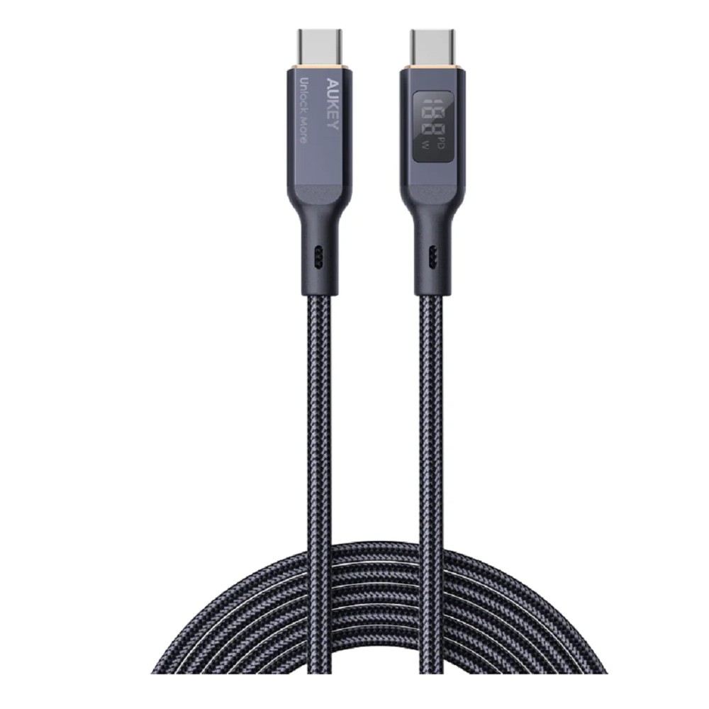 Поврежденнная упаковка Aukey Кабель Nylon Braided 100w LCD  1m black (AC-CB-MCC101)