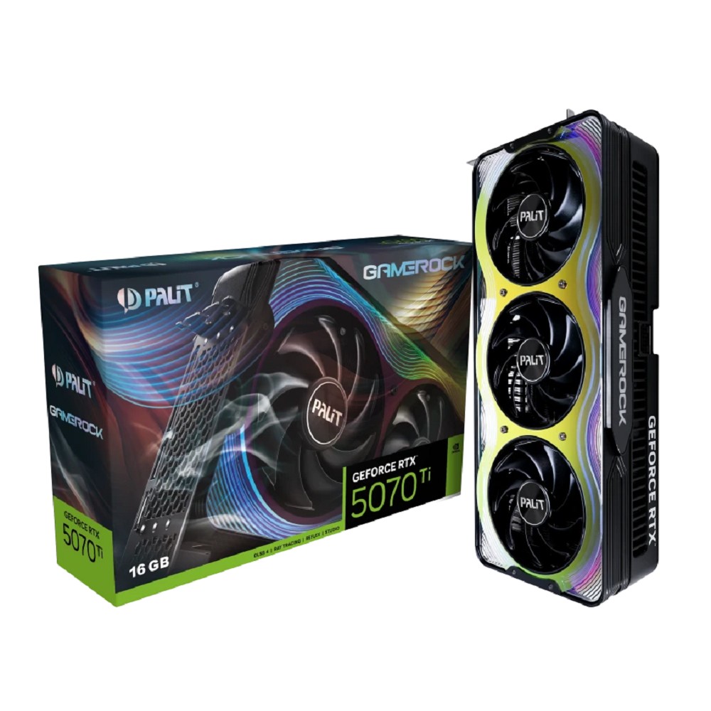 Видеокарта Palit RTX5070Ti GAMEROCK 16GB GDDR7 256bit 3xDP HDMI 3FAN RTL
