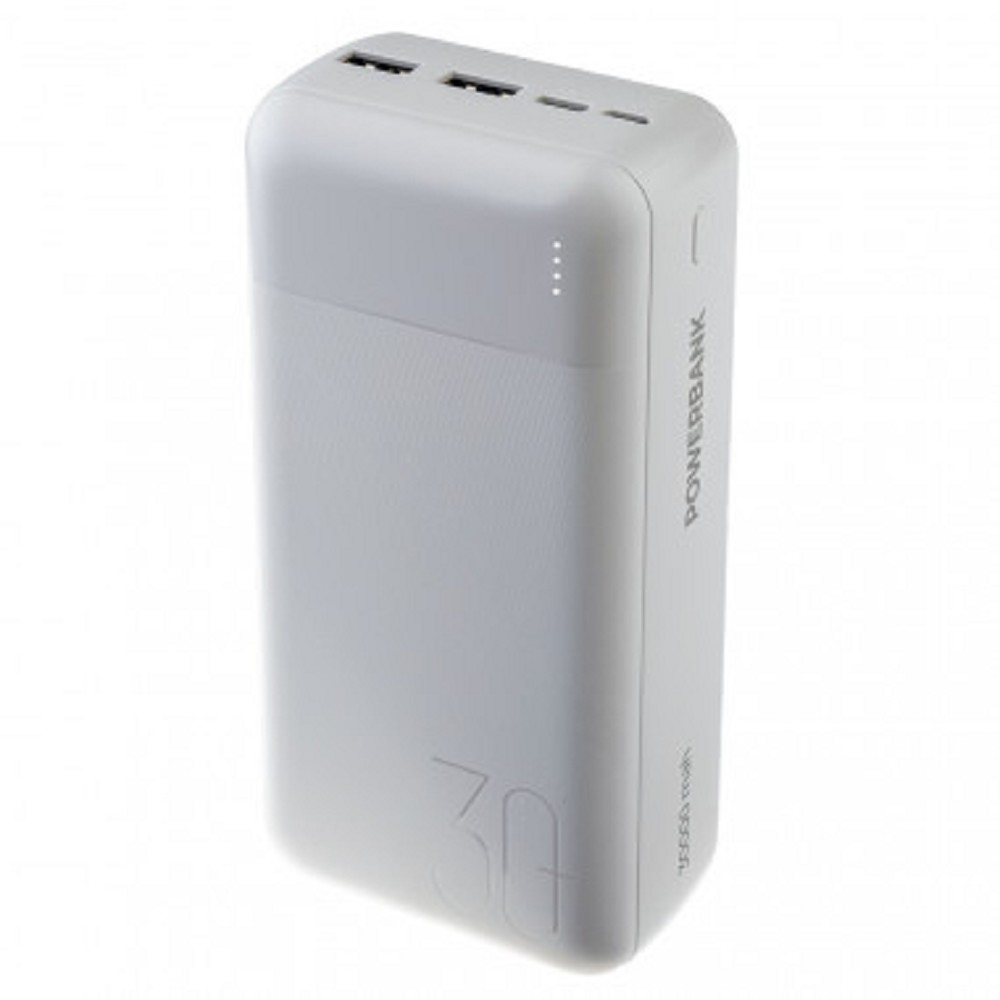 Perfeo Powerbank 30000 mah + In Micro usb+Type-C /Out USB 1 А, 2.1A /White