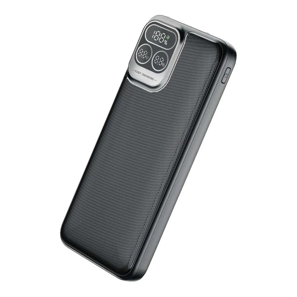 Perfeo Powerbank Atomic Age 10000 mAh/LED дисплей/PD + QC 3.0/Type-C/2 USB/Выход: 5A, max 22.5WBlack (PF_E1474)