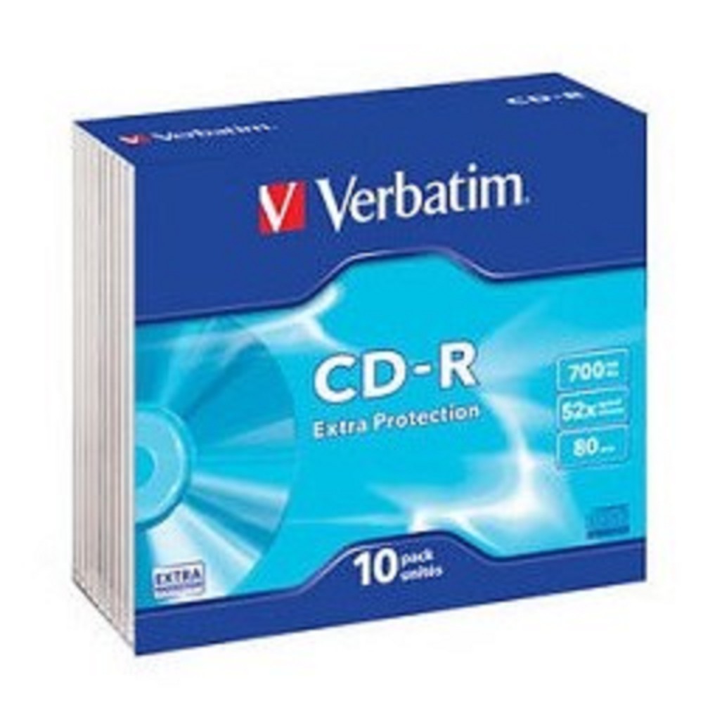 Verbatim Диски CD-R 700Mb 48-х/52-х (Slim case, 10шт.) [43415]
