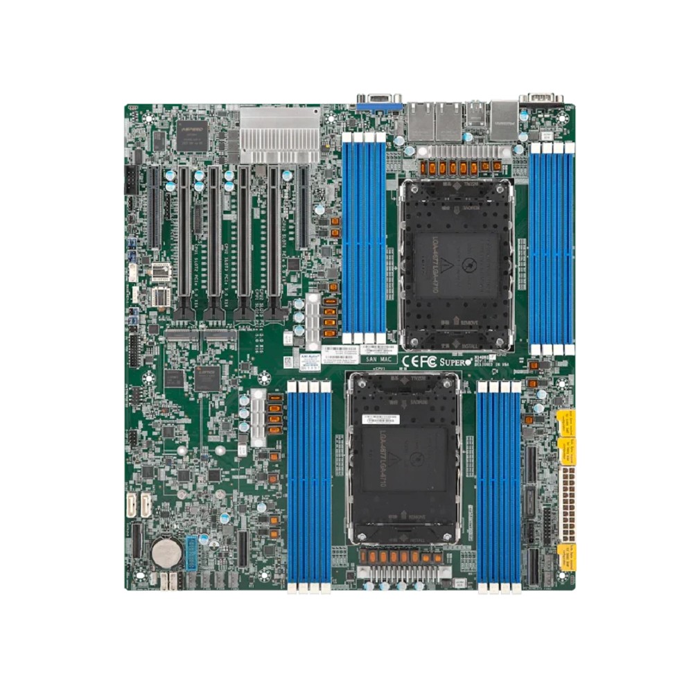 Supermicro MBD-X14DBI-T-B Форм-фактор: E-ATX, чипсет: SoC, сокет: 4710, слоты: 16 DDR5 DIMM (4800 - 6400 МГц), 10x SATA 6 Гбит/с, 2x M.2 PCIe