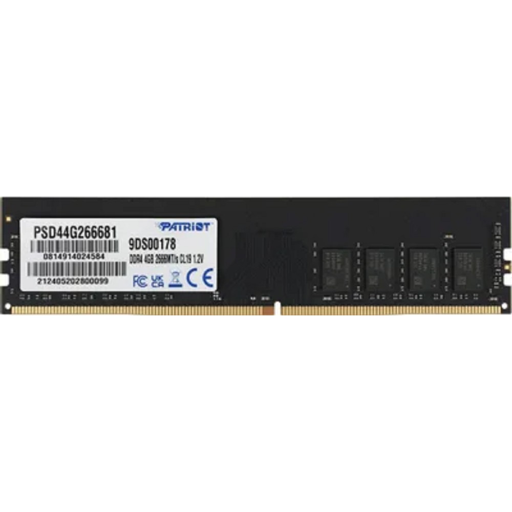 Patriot DDR4 DIMM 4GB PSD44G266681 PC4-21300, 2666MHz
