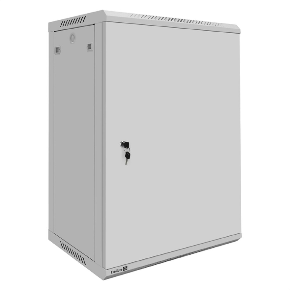 Exegate EX300261RUS Шкаф телекоммуникационный 19" настенный 18U ExeGate EC-WM-18U.450.M.GREY (19”, 18U, 600x450x901mm (ШхГхВ), передняя дверь металл, съемные боковые панели, пыле- и влагозащита IP23, 