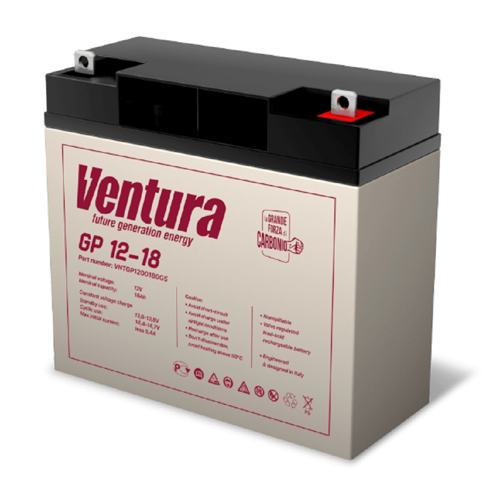 АКБ Ventura GP 12-18 12V/18Ah {G5, ДхШхВ 182х77х166мм, 5.15кг, срок службы 6-9 лет}