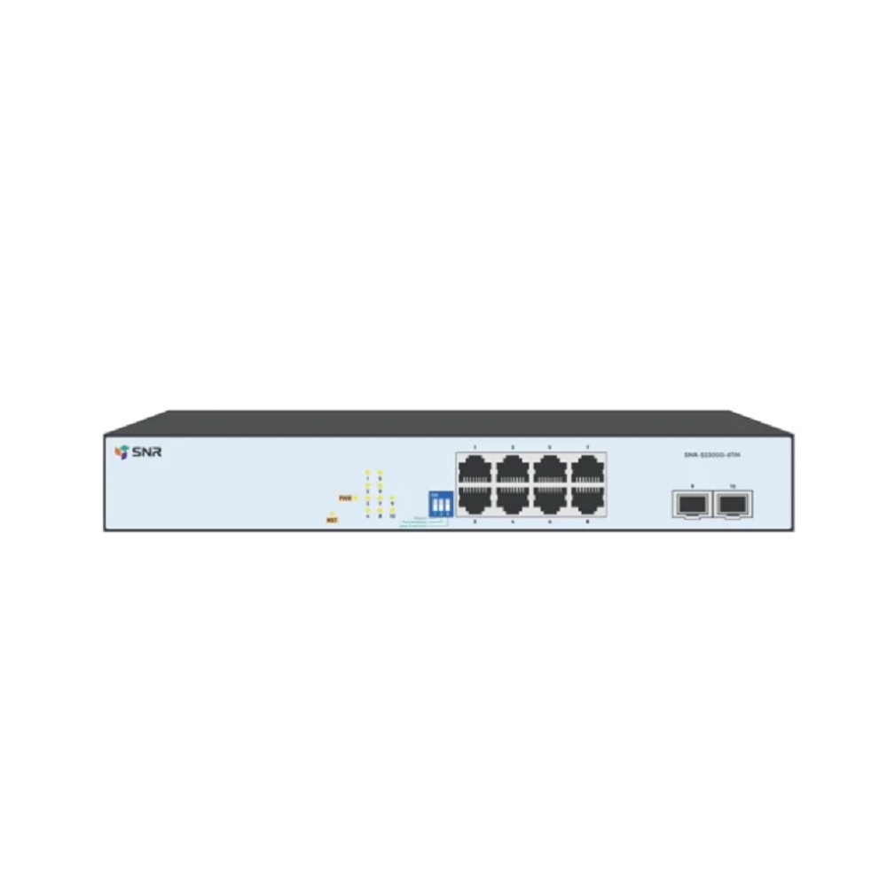 SNR SNR-S2300G-8TM Управляемый Web-smart коммутатор уровня 2, 8 портов 10/100/1000Base-T, 2 порта 1/2.5G SFP, встроенный БП ~220V AC
